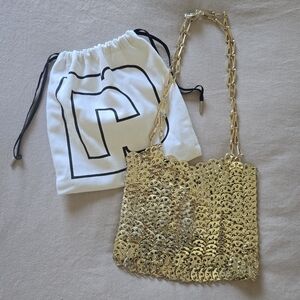 Rabanne Iconic 1969 Chainmail Shoulder Bag in light gold